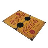 Porta Copo Sofa Esteira em MDF Cor Amarelo Estampa Coca-Cola - Maisaz