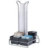Porta Copos Descartáveis Com Porta Sachês 50 E 80ml Cromado - Preto - Future