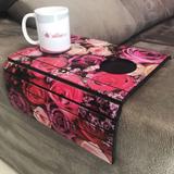 Porta Copos Esteira Para Sofa Adesivado Rosas - Dcasa