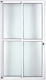Porta de Alumínio de Correr Balcão 2 Folhas 2,10 x 1,20 Linha 25 Com Chave Cor Branco - Linha all modular