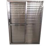 Porta De Alumínio de Correr Balcão 3 Folhas 2,10 X 1,20 Brilhante Linha 25 Com Fechadura - Dc