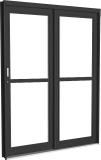Porta De Correr De Aço 2 Folhas 1 Fixa 160x215x12 Lado Esquerdo - CRV