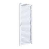 Porta de Giro Alumínio Laminada Ventilada Lucasa Ideale 215cmx75cmx4,5cm Branco