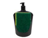 Porta detergente e esponja de plastico preto 500ml - Daivak