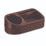 Porta Detergente Plástico Rattan com Base Marrom 43x42x42cm - Nitron