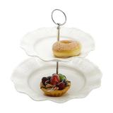 Porta Doce 2 Andares Redondo Branco Princess 25,4 cm - Lyor