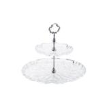 Porta Doce de Cristal Louise 2 Níveis 30,9cmx30,9cmx25cm Rojemac