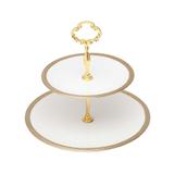 Porta Doce De Porcelana 2 Níveis Paddy 19 E 27 Cm - F9-25110 - Wolff