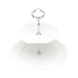 Porta Doces 2 Andares De Porcelana Super White Genebra Lyor - L68324