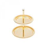 Porta Doces 2 Andares de Zamac Balls Lyor Dourado