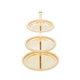 Porta Doces 3 Andares de Zamac Balls Dourado 15,8X15,8X23Cm - Lyor