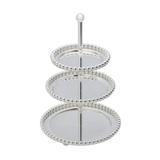 Porta Doces 3 Andares de Zamac Silver Plated Balls 15,8X23Cm - Lyor