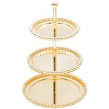 Porta Doces com 3 Andares de Zamac Dourado Balls 3818 Lyor