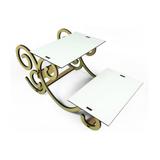 Porta Doces Dois Andares MDF Branco 3mm E MDF Cru 6mm - Madeira e design