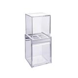 Porta Escova Com tampa Quadrata Cristal - Brinox