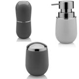 Porta Escova e Creme Dental + Porta Sabonete Líquido + Porta Algodão - Ou
