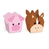Porta Forminha para Doces Cavalinho e Porquinho Fazendinha 24 unidades Cromus - Festabox