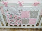 Porta Fralda de Berço Nuvens Rosa 100% Algodão - Bruna baby