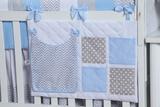 Porta Fraldas de Berço Chevron Chuva de Amor Azul - Bruna baby