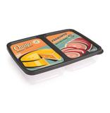 Porta Frios Duplo Retro Presunto Queijo 1,1L 24X17,5Cm - Plasutil
