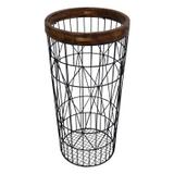 Porta guarda chuva de ferro e madeira 25,4cm x 25,4cm x 54,6 - Btc decor