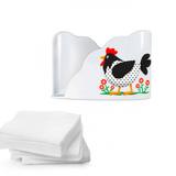 Porta Guardanapo em Plastico Branco Decoracao Galinha injetemp