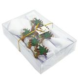 Porta guardanapo natal com 6 guardanapos com 6 unidades branco - detalhe original