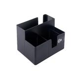 Porta Guardanapos e Sachês Preto - Coza - Brinox