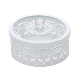 Porta Joia De Ferro Esmaltado 12X8Cm Branco Bon Gourmet
