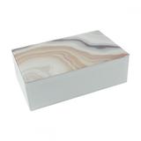 Porta joia de vidro branco 20cm x 13cm x 6cm - Btc decor
