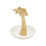 Porta jóias coqueiro dourado 13cm - Lyor