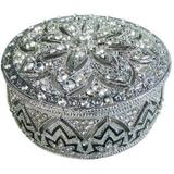 Porta joias de prata com cristal - 7x7 cm - Btc decor