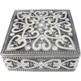 Porta joias de prata com cristal - 8x8 cm - Btc decor