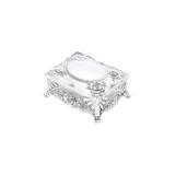 Porta Jóias Retangular Prata 10 X 8 X 6 Cm De Zamac Prestige