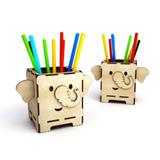 Porta Lápis Infantil De Elefante MDF Cru 3mm - Madeira e design