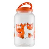 Porta Mantimentos Redondo Gato 3,6L Laranja - Bandeirante