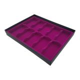Porta óculos aveludado 10 nichos pink Ideal Pack