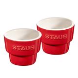 Porta Ovo de Cerâmica Staub Vermelho Cereja 2PÇS 5CM - 24687
