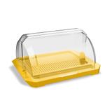Porta Pão com Tampa e Porta Faca Acrílico Amarelo - Uz