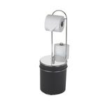 Porta Papel E Lixeira Com Tampa Inox E Aramado- Arthi