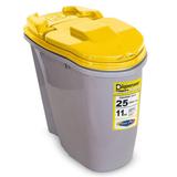 Porta Ração Compartimento Armazenador de ração Dispenser Home Plast Pet 25L - Amarelo