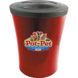 Porta Ração Contêiner Com Concha Vermelho Pot Pet 5 kg - Pet injet