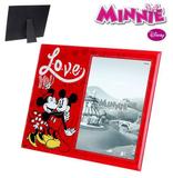 Porta retrato 13x18 vertical de vidro - minnie e mickey disney - Etihome