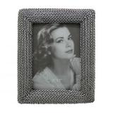 Porta retrato de resina c/ acabamento correntes prateadas - Btc decor