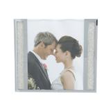 Porta Retrato De Vidro Prateado Com Strass 20x25cm Prestige