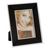 Porta retrato de vidro preto com detalhes - Btc decor