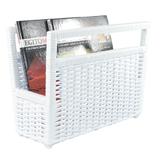Porta Revisteiro Cesto Jornais Livros Fibra Sintética 34x30x20 - Branco - Allstate