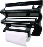 Porta Rolos Cheff Papel Toalha Pvc Alumínio Cozinha Preto - Purimax