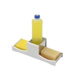 Porta sabão em aço Inoxidável com lateral em plástico branco. - Soltecn