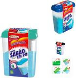 Porta Sabao Em Po De Plastico Com Tampa Colors 1,6Kg 22X9Cm - Injetemp